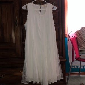 “Indigo Rose” L White Dress *TAGS ATTACHED*